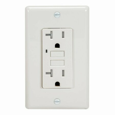 AMERICAN IMAGINATIONS 20 AMP Rectangle White Electrical GFCI Receptacle Plastic AI-36827
